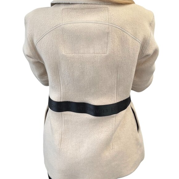 CHANEL Sport Vintage CC Mark Logo Open Front Jacket Belt Beige Black [106213] - Picture 4 of 13